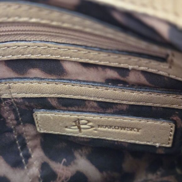 RARE B. Makowsky Crossbody Shoulder Bag Boho Style Camel Leather - Picture 12 of 15